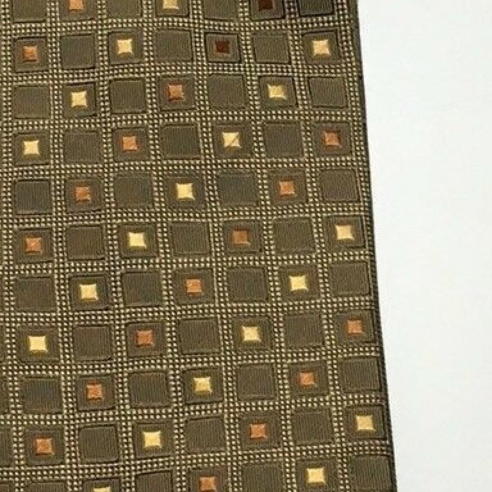 5/$20🌺Beacock Silk Neck-tie Gold orange brown